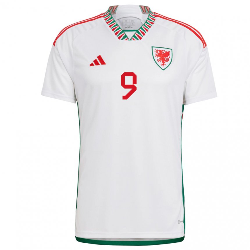 Kvinder Wales Kayleigh Green #9 Hvid Udebane Spillertrøjer 22-24 Trøje T-shirt