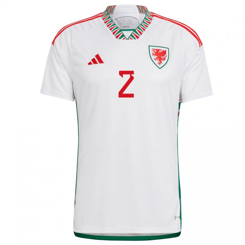 Kvinder Wales Morgan Williams #2 Hvid Udebane Spillertrøjer 22-24 Trøje T-shirt