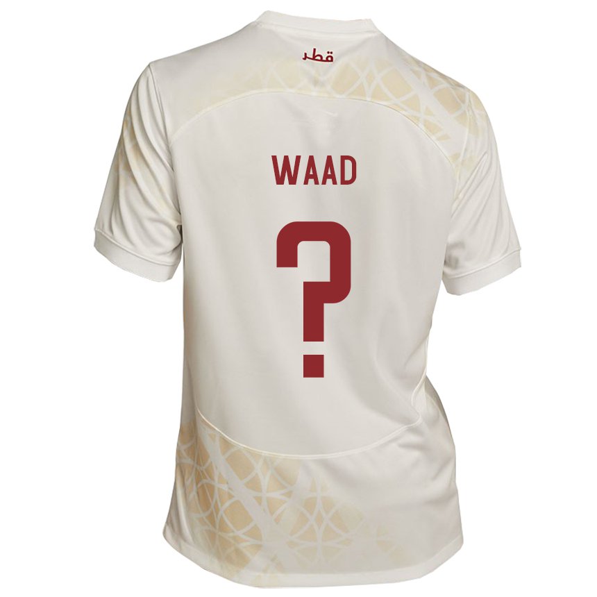 Kvinder Qatars Mohammad Waad #0 Gold Beige Udebane Spillertrøjer 22-24 Trøje T-shirt