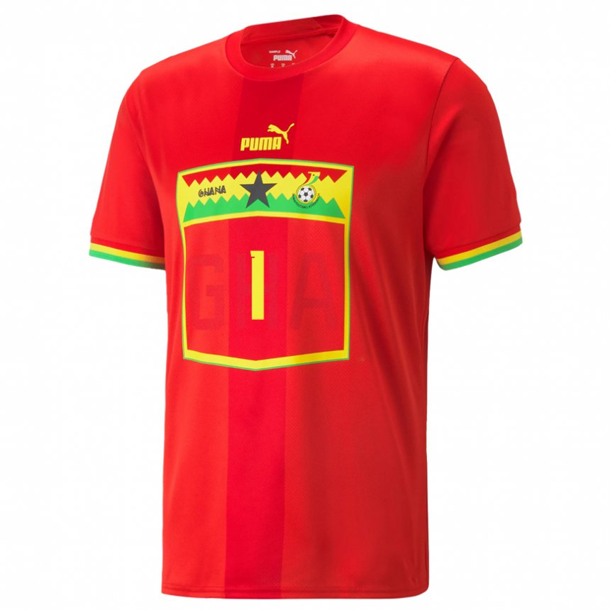 Kvinder Ghanas Fafali Dumehasi #1 Rød Udebane Spillertrøjer 22-24 Trøje T-shirt