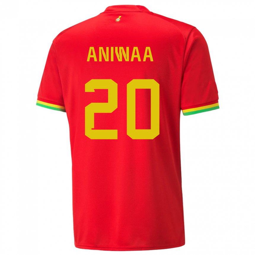 Kvinder Ghanas Louisa Aniwaa #20 Rød Udebane Spillertrøjer 22-24 Trøje T-shirt