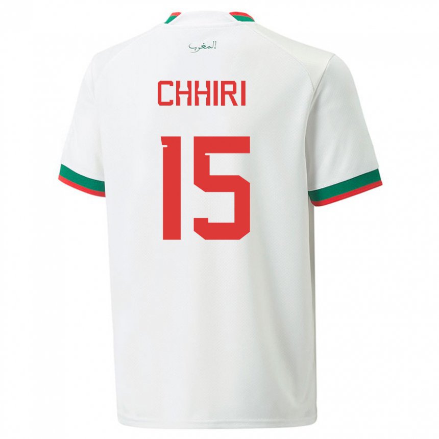 Kvinder Marokkos Ghizlane Chhiri #15 Hvid Udebane Spillertrøjer 22-24 Trøje T-shirt