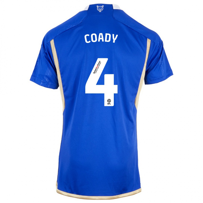 Børn Conor Coady #4 Blå Hjemmebane Spillertrøjer 2023/24 Trøje T-Shirt
