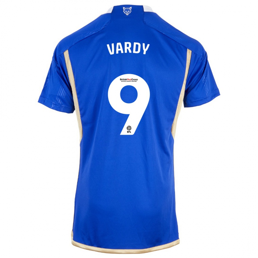 Børn Jamie Vardy #9 Blå Hjemmebane Spillertrøjer 2023/24 Trøje T-Shirt