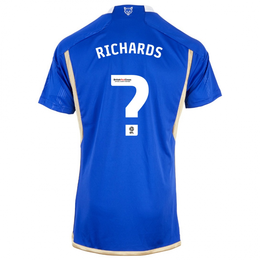 Børn Amani Richards #0 Blå Hjemmebane Spillertrøjer 2023/24 Trøje T-Shirt