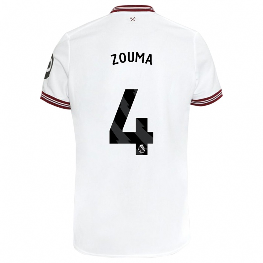 Børn Kurt Zouma #4 Hvid Udebane Spillertrøjer 2023/24 Trøje T-Shirt