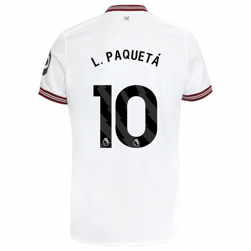 Børn Lucas Paqueta #10 Hvid Udebane Spillertrøjer 2023/24 Trøje T-Shirt