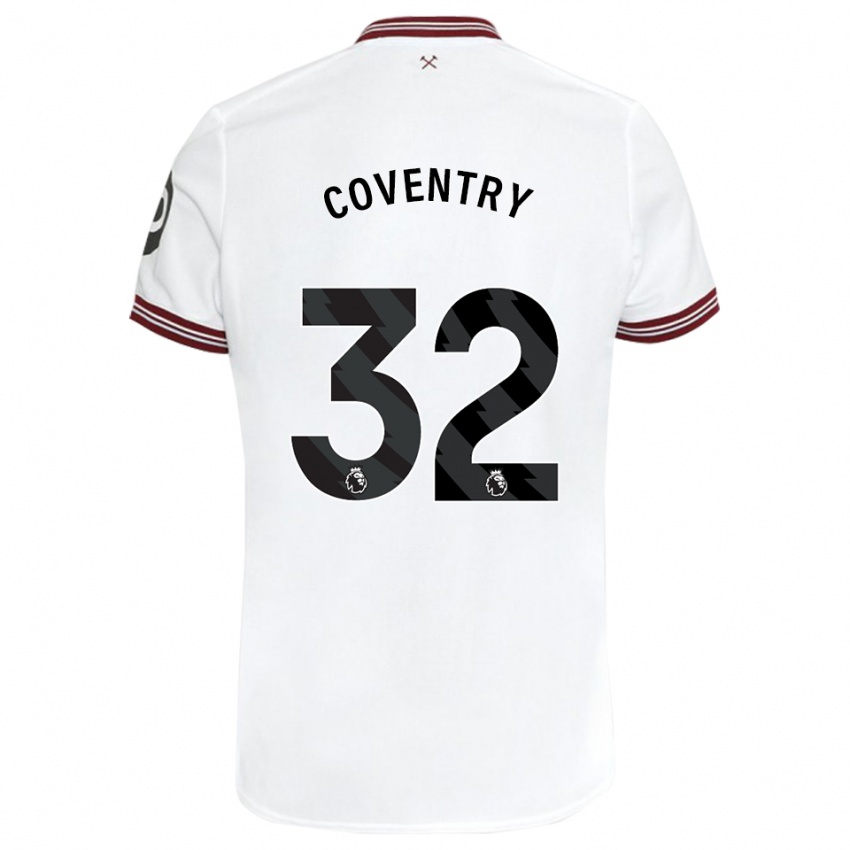 Børn Conor Coventry #32 Hvid Udebane Spillertrøjer 2023/24 Trøje T-Shirt