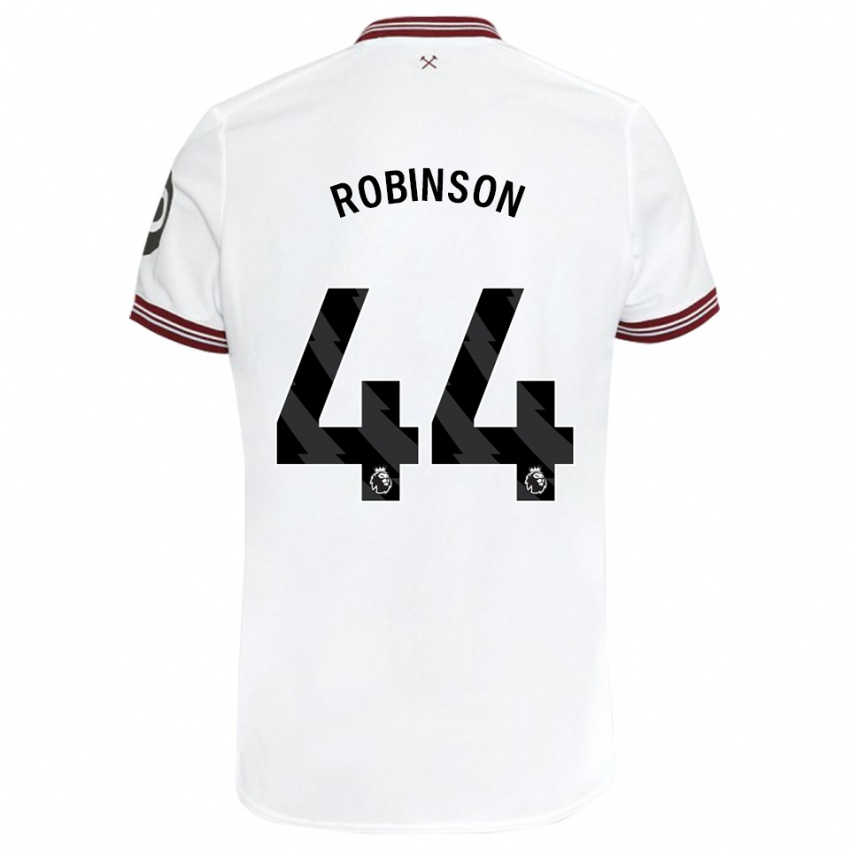 Børn Junior Robinson #44 Hvid Udebane Spillertrøjer 2023/24 Trøje T-Shirt