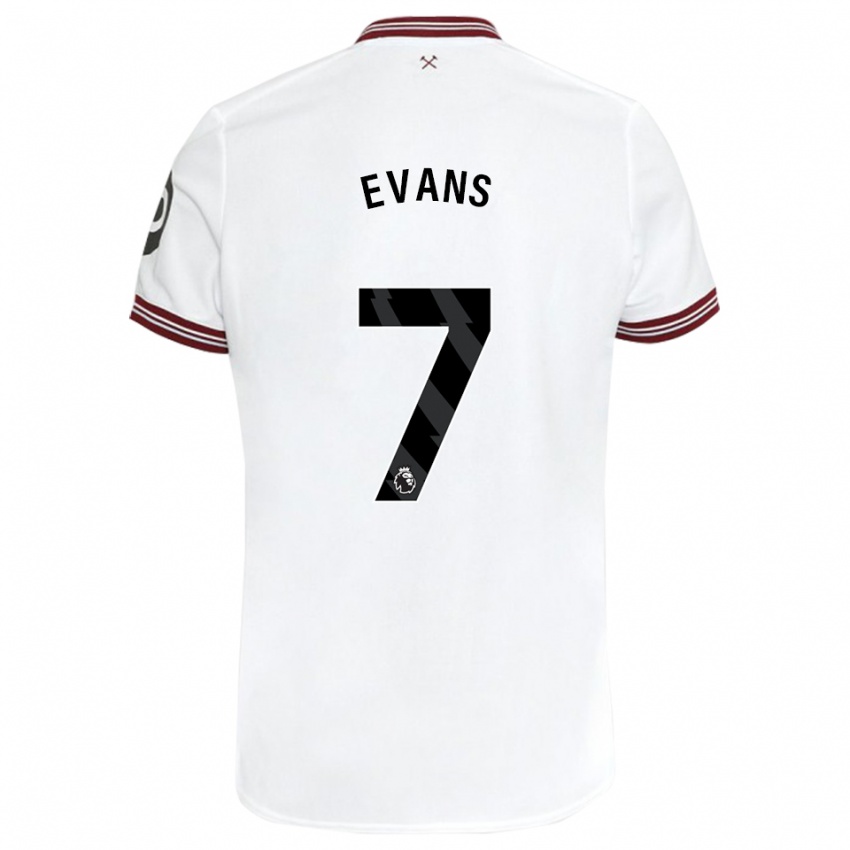 Børn Lisa Evans #7 Hvid Udebane Spillertrøjer 2023/24 Trøje T-Shirt