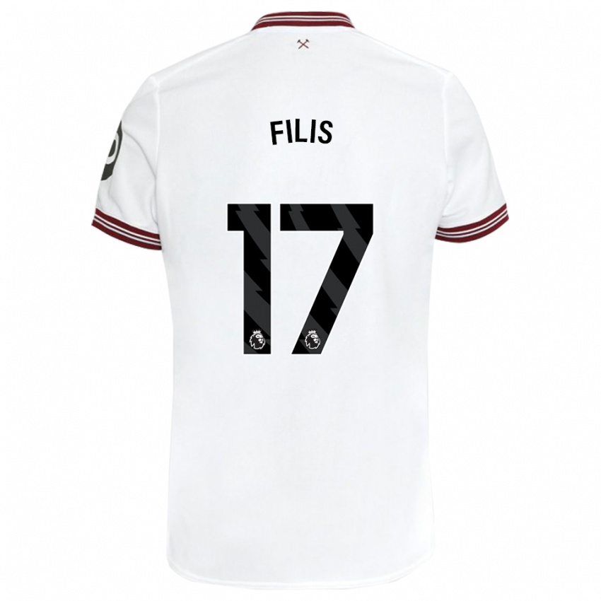 Børn Melisa Filis #17 Hvid Udebane Spillertrøjer 2023/24 Trøje T-Shirt