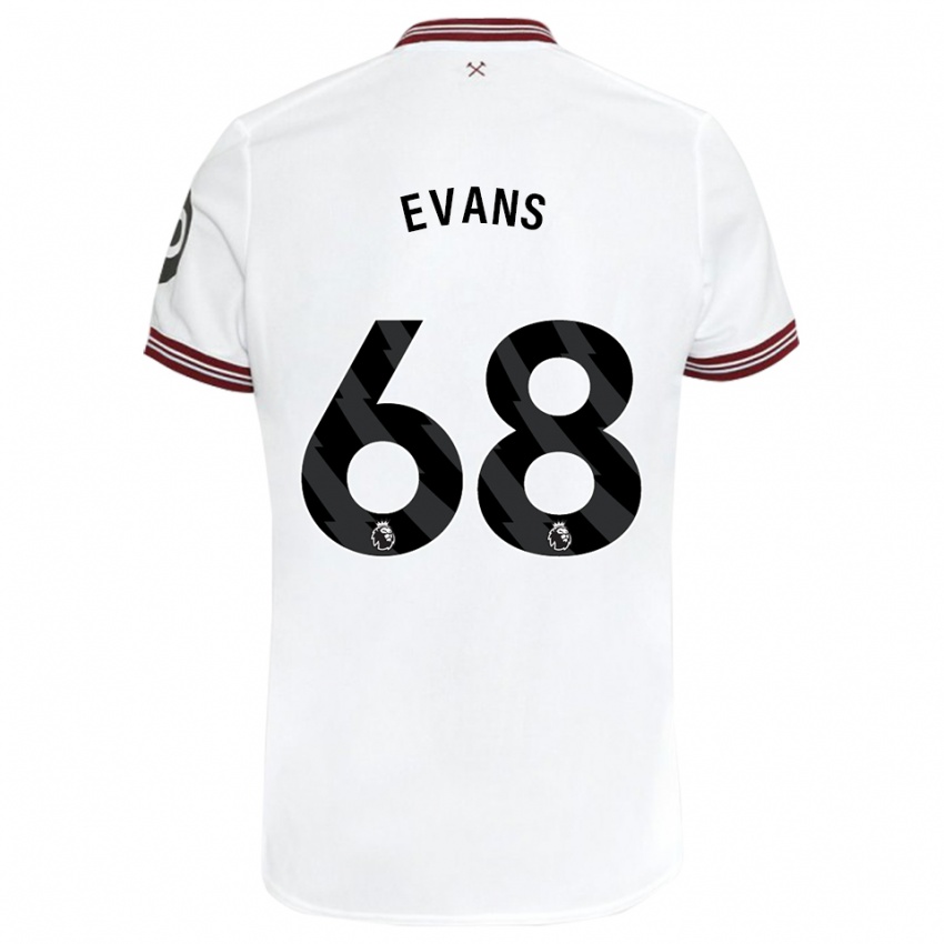 Børn Isaac Evans #68 Hvid Udebane Spillertrøjer 2023/24 Trøje T-Shirt