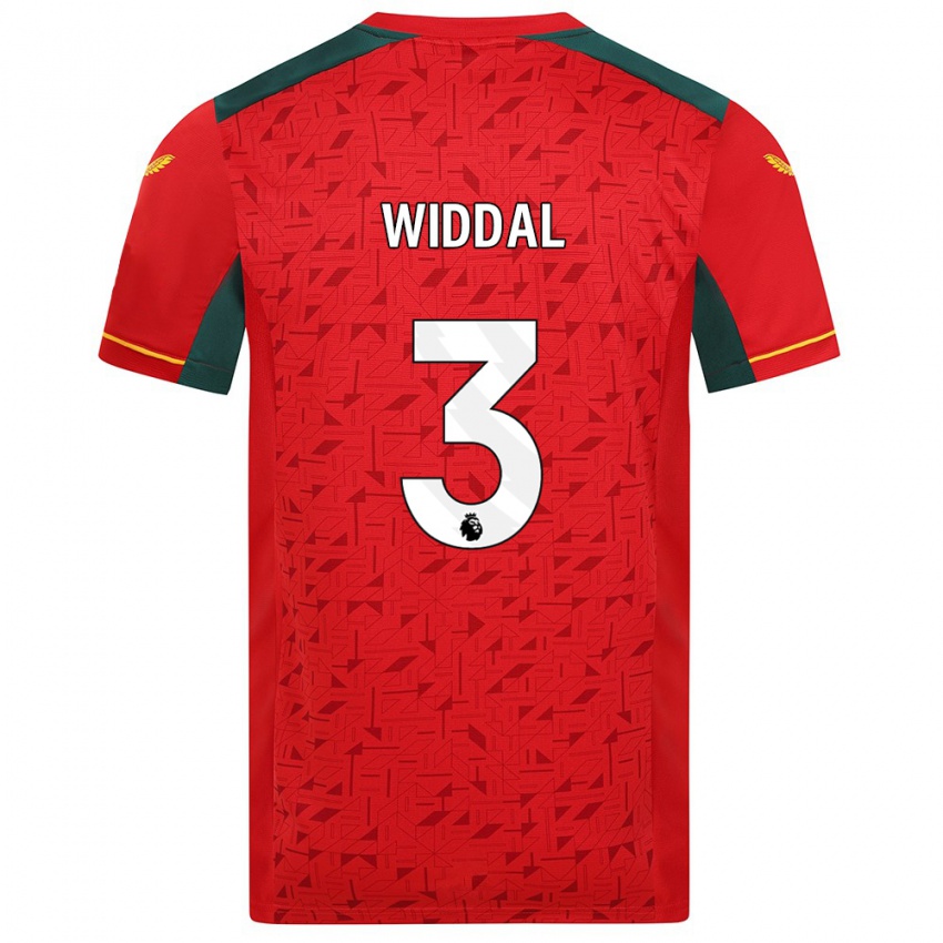 Børn Natalie Widdal #3 Rød Udebane Spillertrøjer 2023/24 Trøje T-Shirt