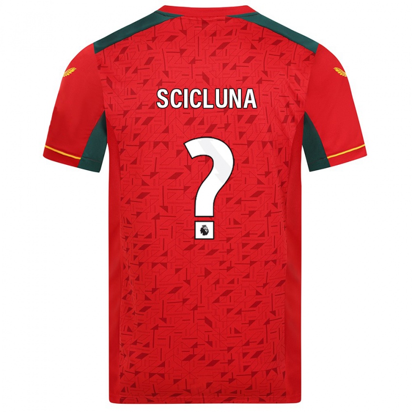 Børn Dylan Scicluna #0 Rød Udebane Spillertrøjer 2023/24 Trøje T-Shirt
