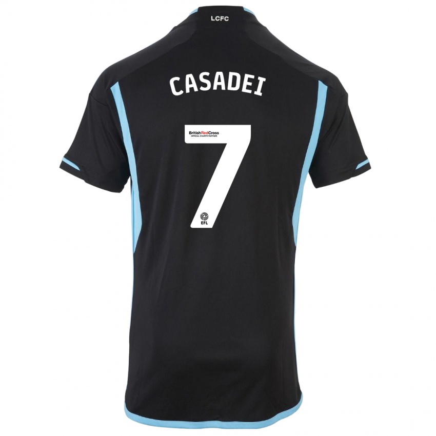 Børn Cesare Casadei #7 Sort Udebane Spillertrøjer 2023/24 Trøje T-Shirt