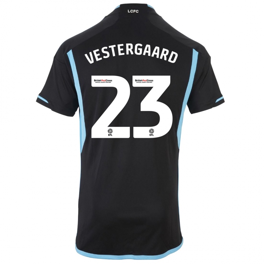 Børn Jannik Vestergaard #23 Sort Udebane Spillertrøjer 2023/24 Trøje T-Shirt