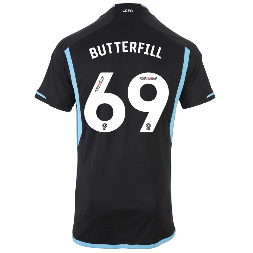 Børn Jack Butterfill #69 Sort Udebane Spillertrøjer 2023/24 Trøje T-Shirt