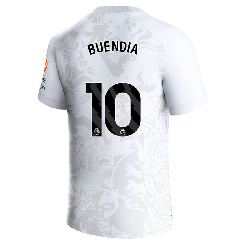Børn Emiliano Buendía #10 Hvid Udebane Spillertrøjer 2023/24 Trøje T-Shirt