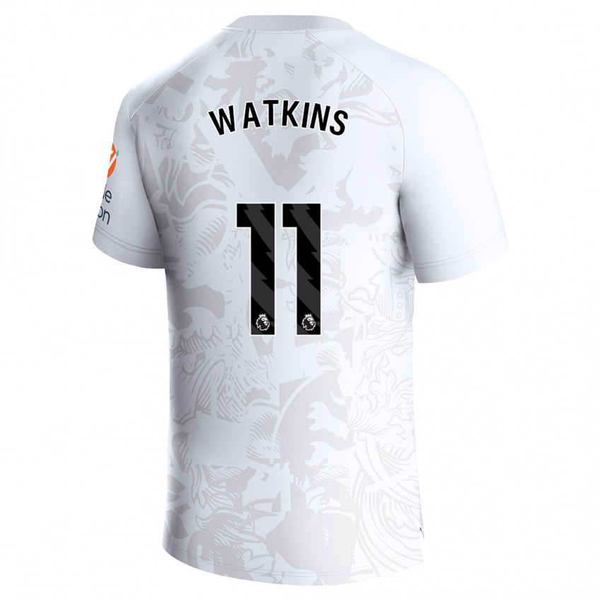 Børn Ollie Watkins #11 Hvid Udebane Spillertrøjer 2023/24 Trøje T-Shirt