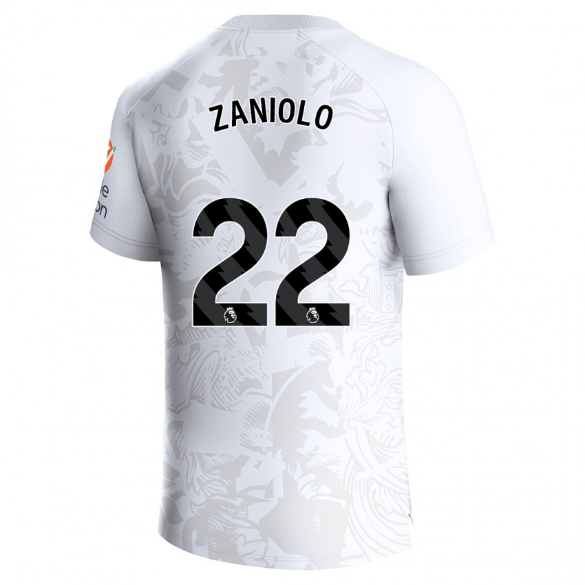 Børn Nicolo Zaniolo #22 Hvid Udebane Spillertrøjer 2023/24 Trøje T-Shirt