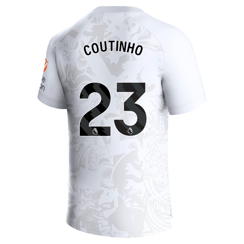 Børn Philippe Coutinho #23 Hvid Udebane Spillertrøjer 2023/24 Trøje T-Shirt