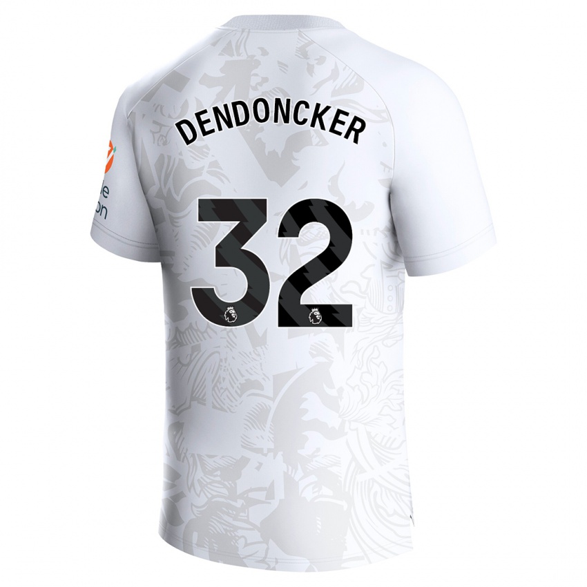 Børn Leander Dendoncker #32 Hvid Udebane Spillertrøjer 2023/24 Trøje T-Shirt