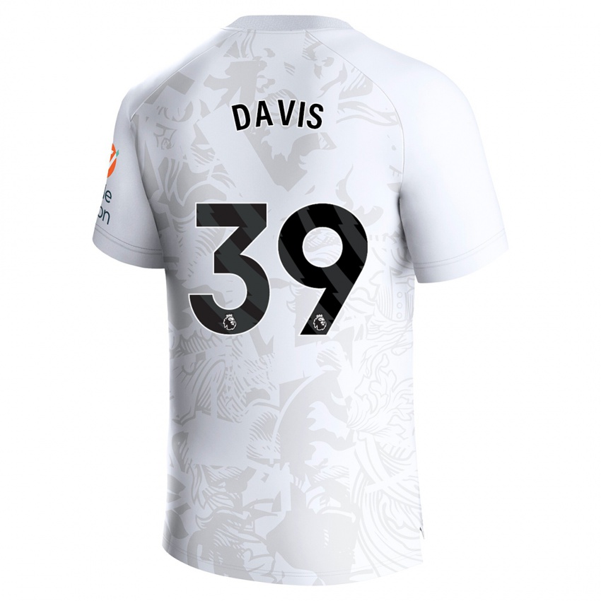 Børn Keinan Davis #39 Hvid Udebane Spillertrøjer 2023/24 Trøje T-Shirt