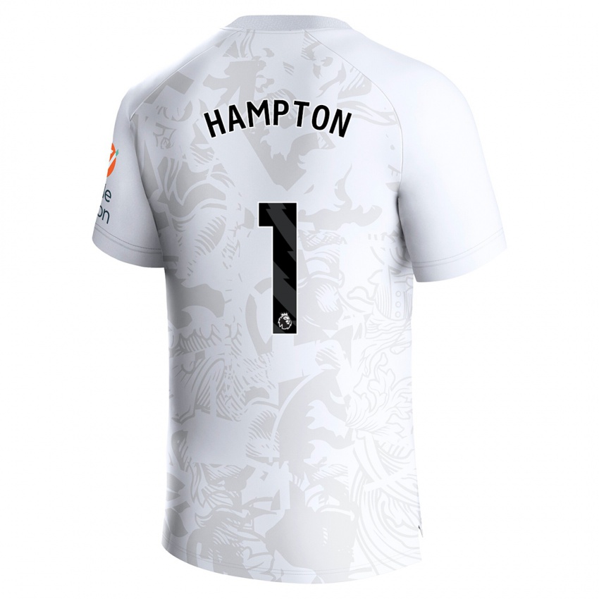 Børn Hannah Hampton #1 Hvid Udebane Spillertrøjer 2023/24 Trøje T-Shirt