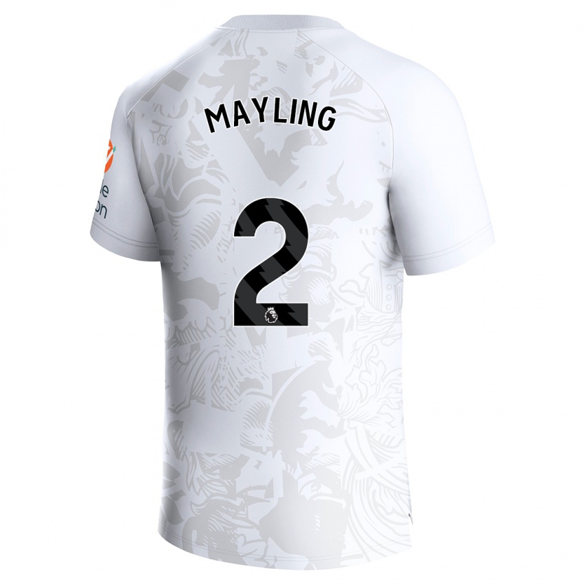 Børn Sarah Mayling #2 Hvid Udebane Spillertrøjer 2023/24 Trøje T-Shirt
