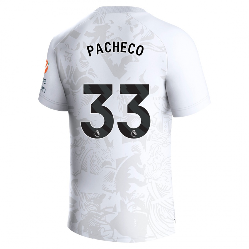 Børn Maz Pacheco #33 Hvid Udebane Spillertrøjer 2023/24 Trøje T-Shirt