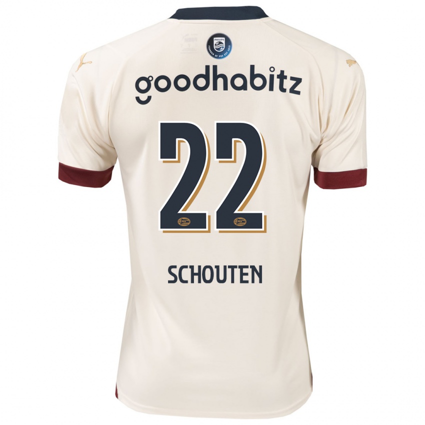 Børn Jerdy Schouten #22 Råhvid Udebane Spillertrøjer 2023/24 Trøje T-Shirt