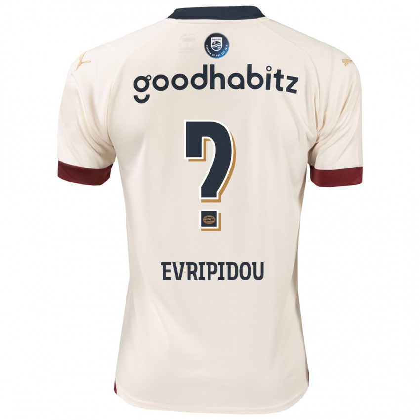 Børn Konstantinos Evripidou #0 Råhvid Udebane Spillertrøjer 2023/24 Trøje T-Shirt