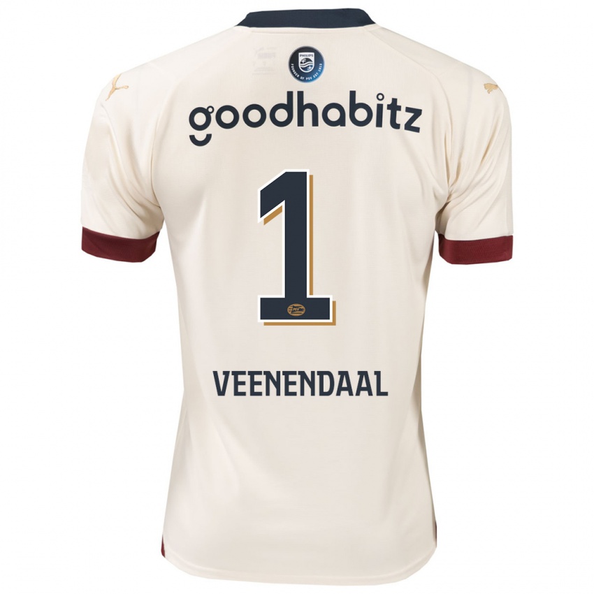 Børn Sari Van Veenendaal #1 Råhvid Udebane Spillertrøjer 2023/24 Trøje T-Shirt