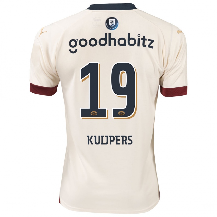 Børn Jeslynn Kuijpers #19 Råhvid Udebane Spillertrøjer 2023/24 Trøje T-Shirt