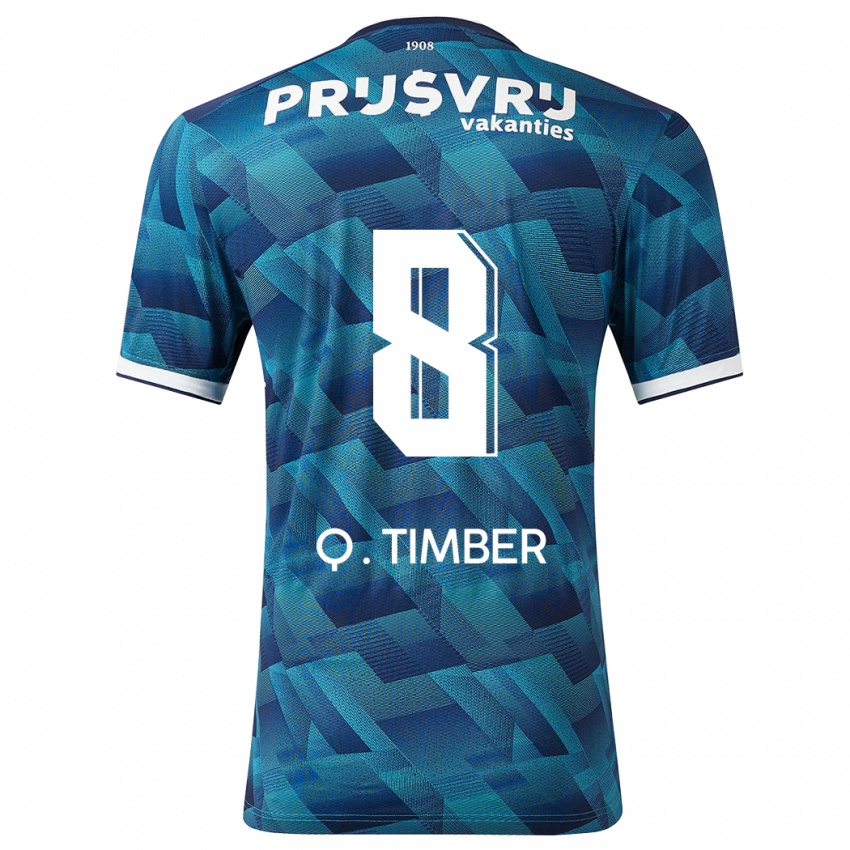 Børn Quinten Timber #8 Blå Udebane Spillertrøjer 2023/24 Trøje T-Shirt