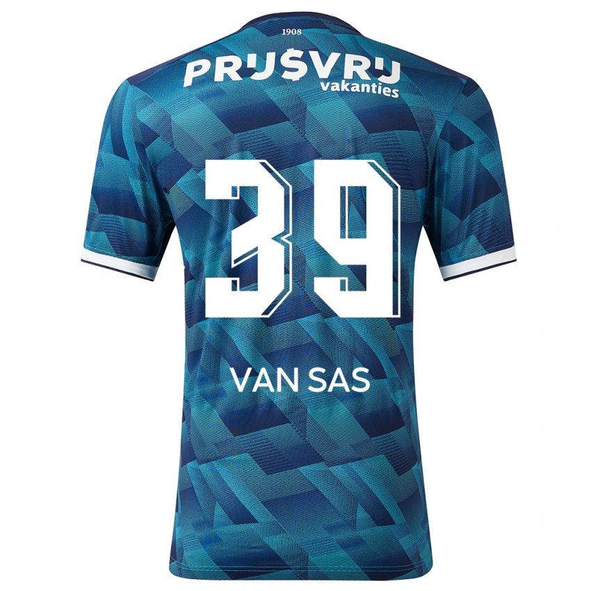 Børn Mikki Van Sas #39 Blå Udebane Spillertrøjer 2023/24 Trøje T-Shirt