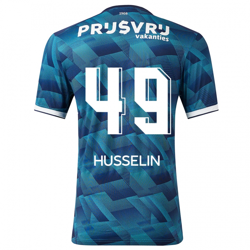 Børn Mateo Husselin #49 Blå Udebane Spillertrøjer 2023/24 Trøje T-Shirt