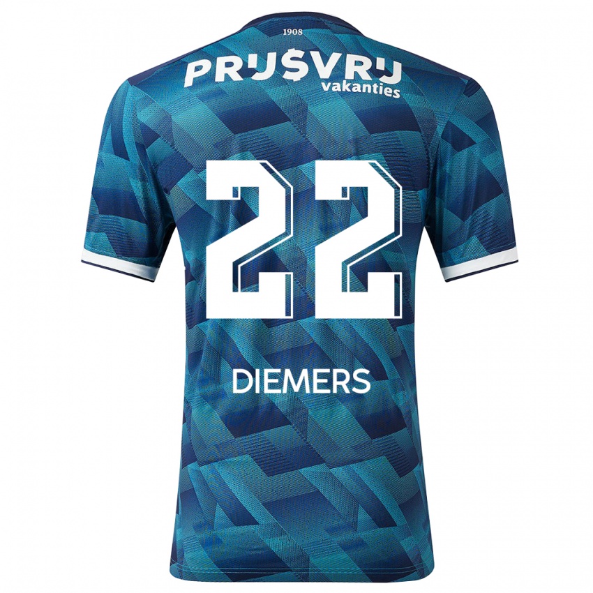Børn Mark Diemers #22 Blå Udebane Spillertrøjer 2023/24 Trøje T-Shirt