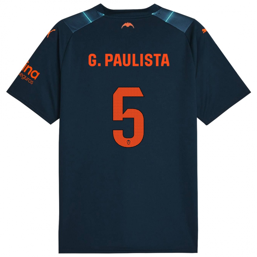 Børn Gabriel Paulista #5 Marineblå Udebane Spillertrøjer 2023/24 Trøje T-Shirt