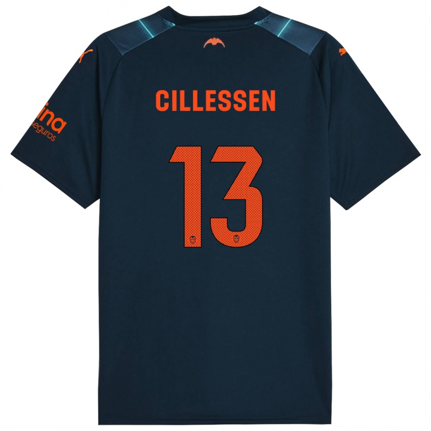 Børn Jasper Cillessen #13 Marineblå Udebane Spillertrøjer 2023/24 Trøje T-Shirt