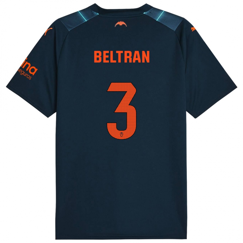 Børn Bea Beltran #3 Marineblå Udebane Spillertrøjer 2023/24 Trøje T-Shirt