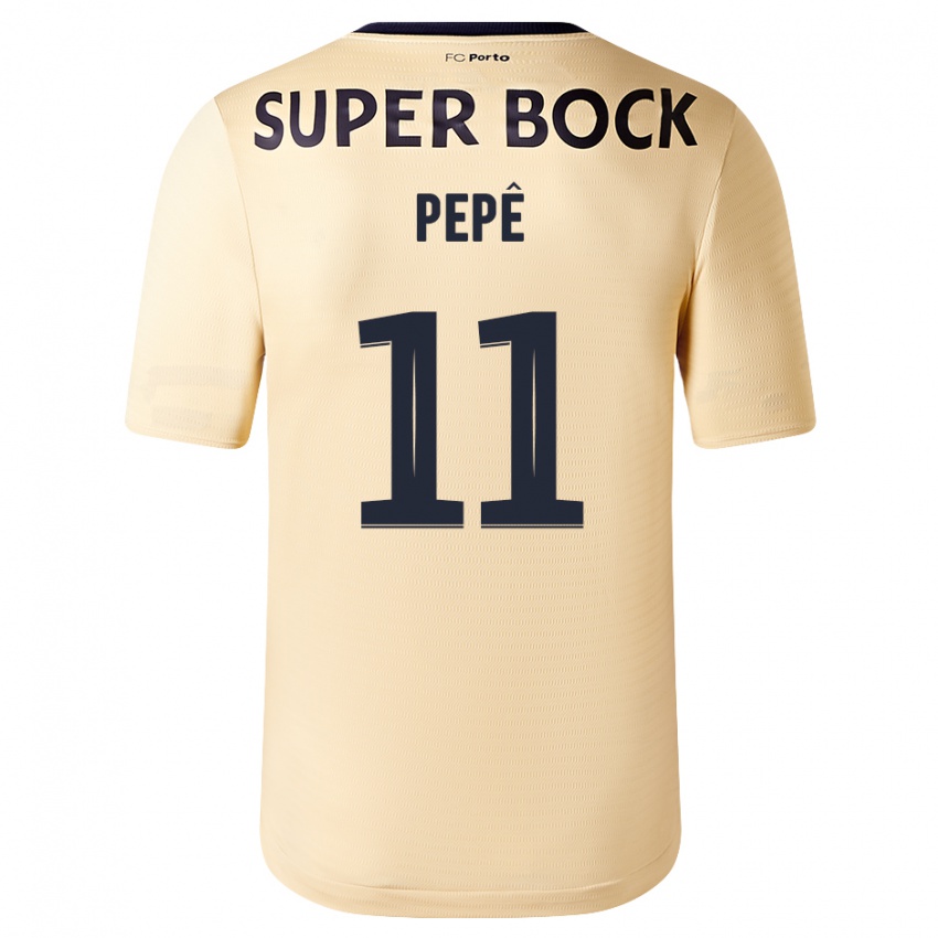 Børn Pepe #11 Beige-Guld Udebane Spillertrøjer 2023/24 Trøje T-Shirt