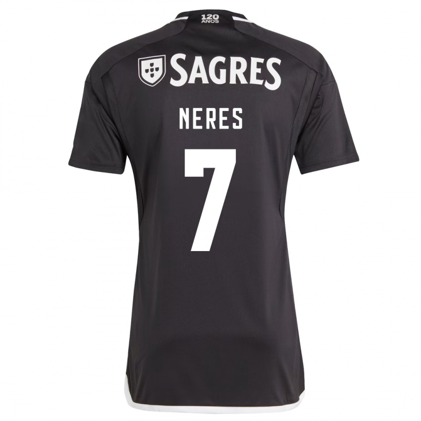 Børn David Neres #7 Sort Udebane Spillertrøjer 2023/24 Trøje T-Shirt
