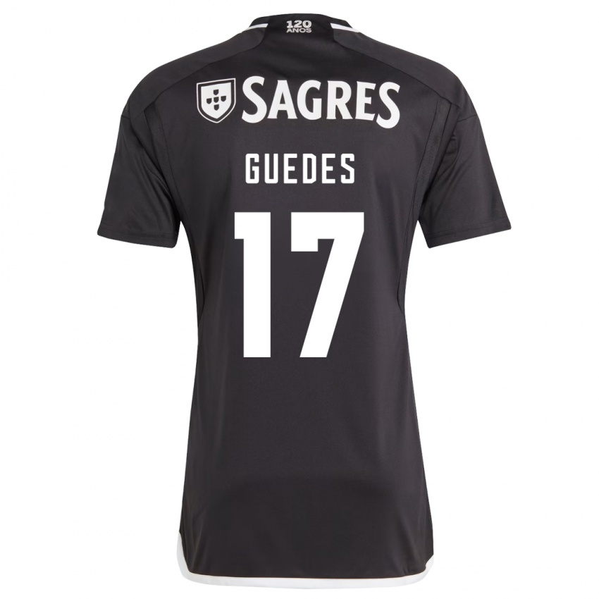Børn Goncalo Guedes #17 Sort Udebane Spillertrøjer 2023/24 Trøje T-Shirt