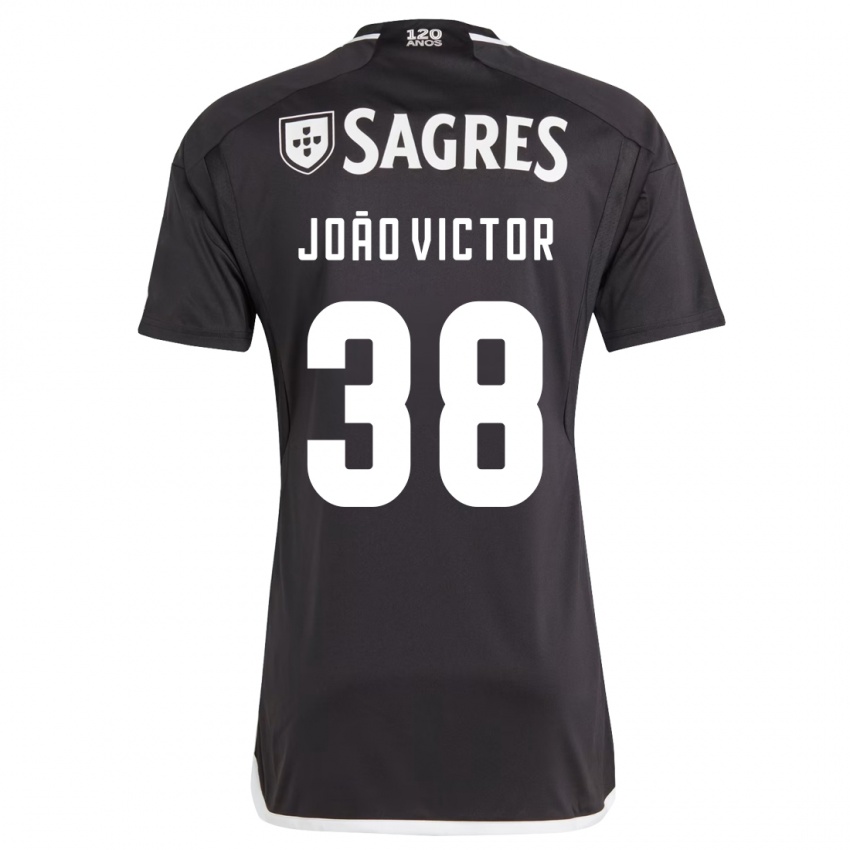 Børn Joao Victor #38 Sort Udebane Spillertrøjer 2023/24 Trøje T-Shirt