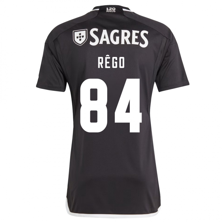 Børn João Rêgo #84 Sort Udebane Spillertrøjer 2023/24 Trøje T-Shirt