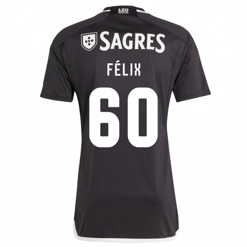 Børn Nuno Félix #60 Sort Udebane Spillertrøjer 2023/24 Trøje T-Shirt