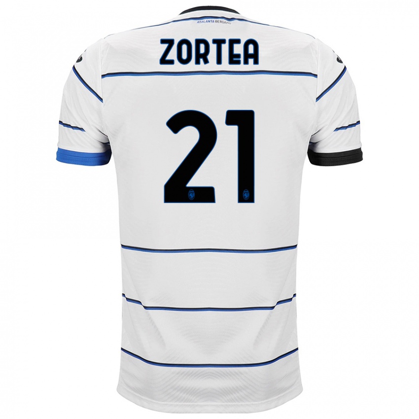 Børn Nadir Zortea #21 Hvid Udebane Spillertrøjer 2023/24 Trøje T-Shirt