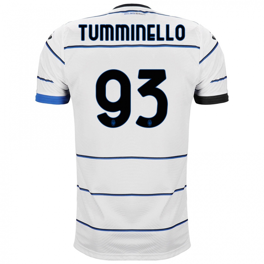 Børn Marco Tumminello #93 Hvid Udebane Spillertrøjer 2023/24 Trøje T-Shirt