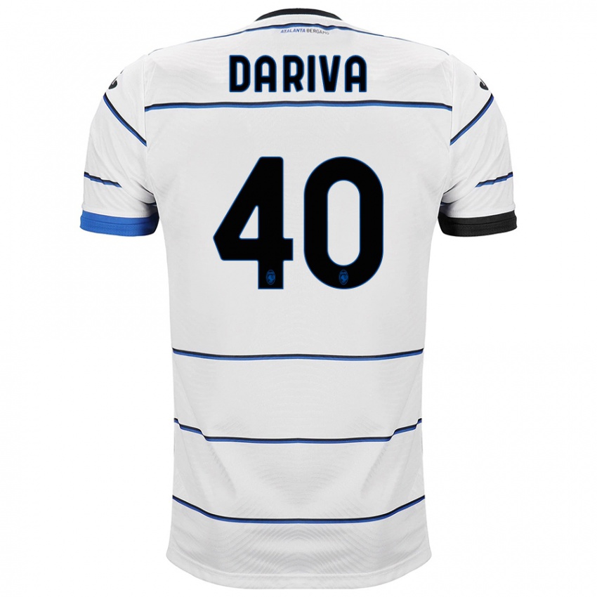 Børn Jacopo Da Riva #40 Hvid Udebane Spillertrøjer 2023/24 Trøje T-Shirt